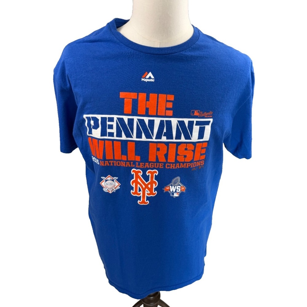 New York Mets 2015 National League Champions Pennant Will Rise VINTAGE Tee Large
